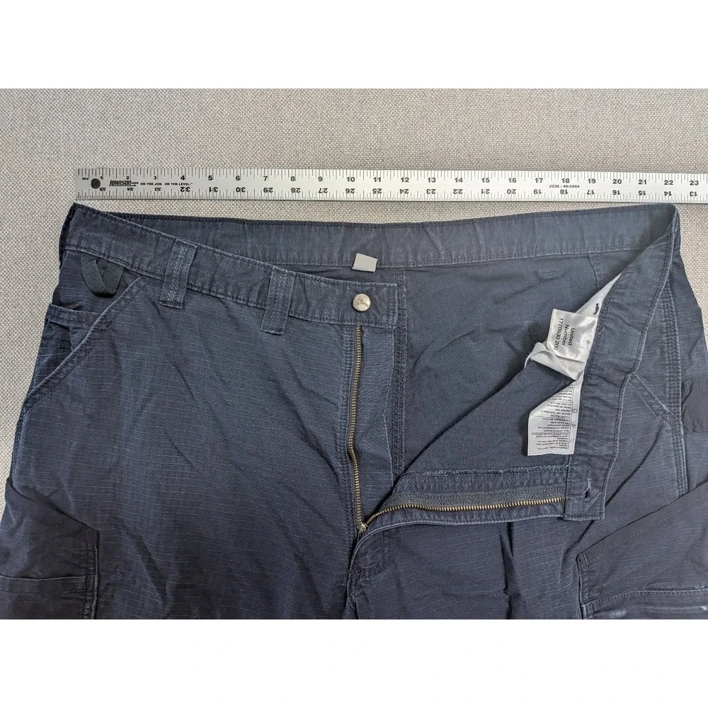 Carhartt Pants Men's Navy 44x30 Cargo Work Ripstop Cotton Blend